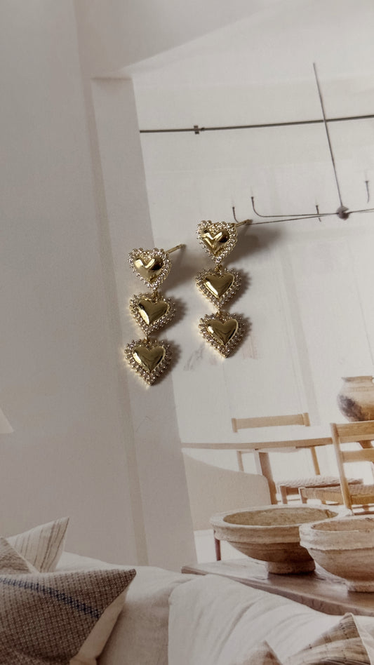 Aritos triple corazón