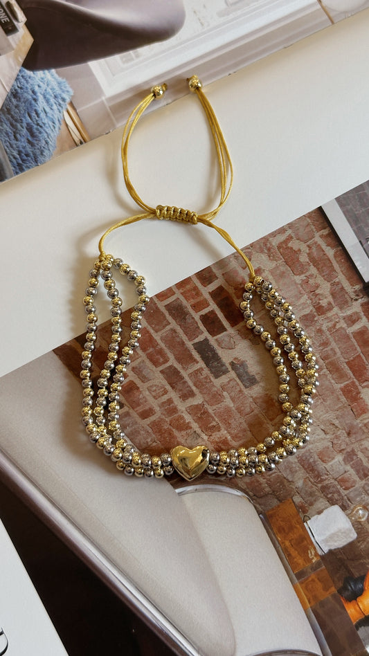 Pulsera triple + corazón