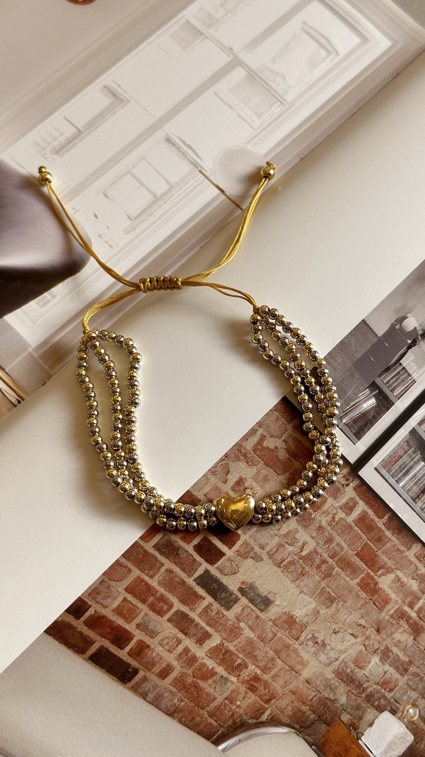 Pulsera triple + corazón
