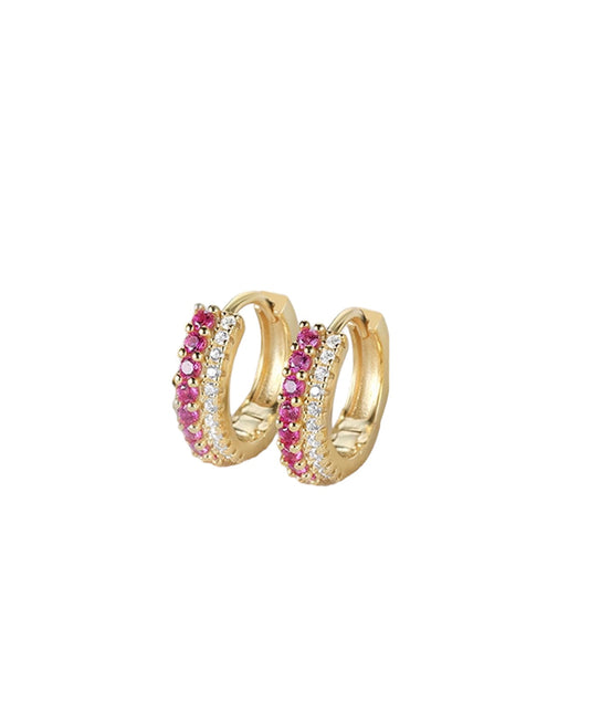 Mini Argollitas Turky fucsia